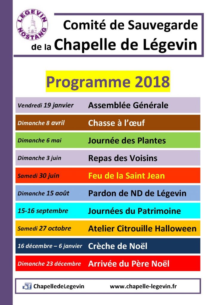 Calendrier 2018